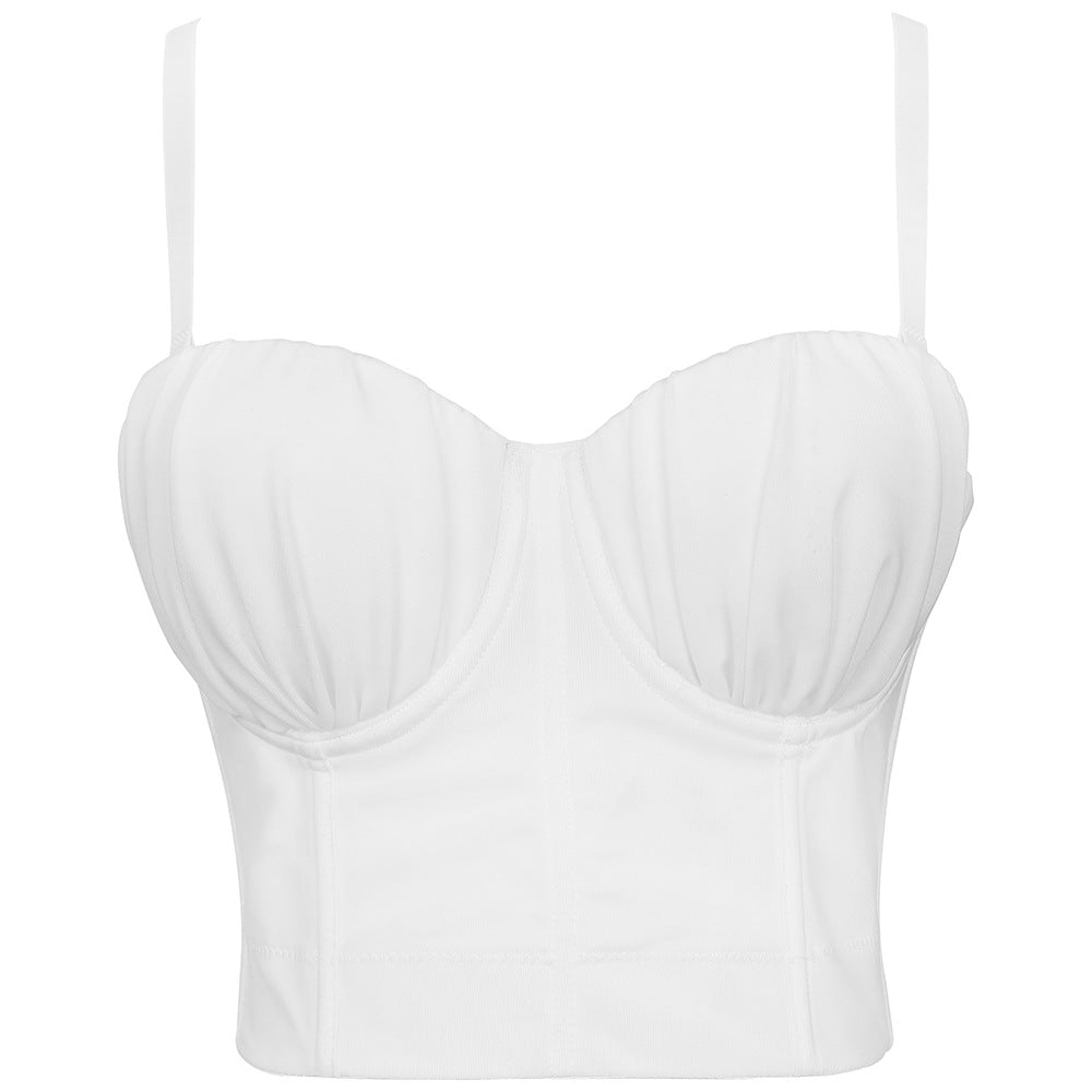 Wear sexy push-up fishbone bra short top