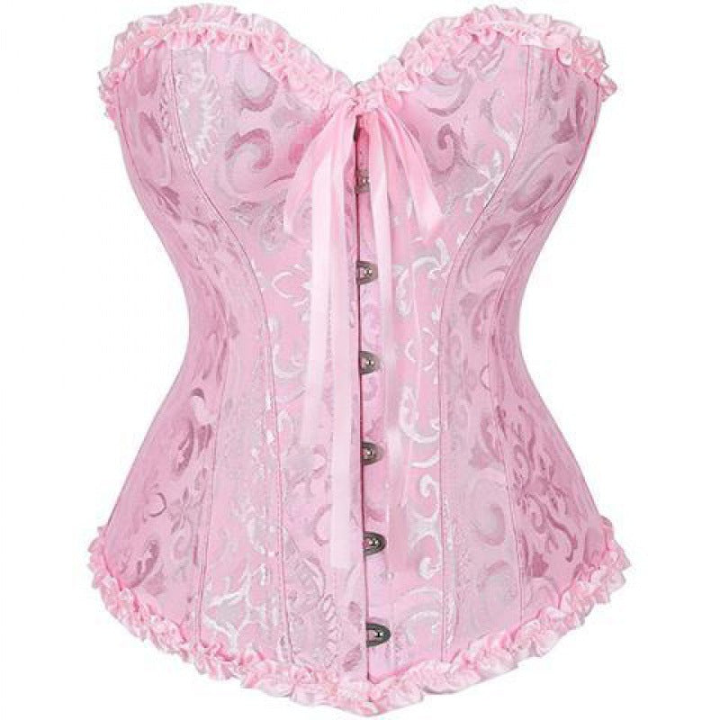 Ballet girl bow retro corset tight palace strap fishbone bra
