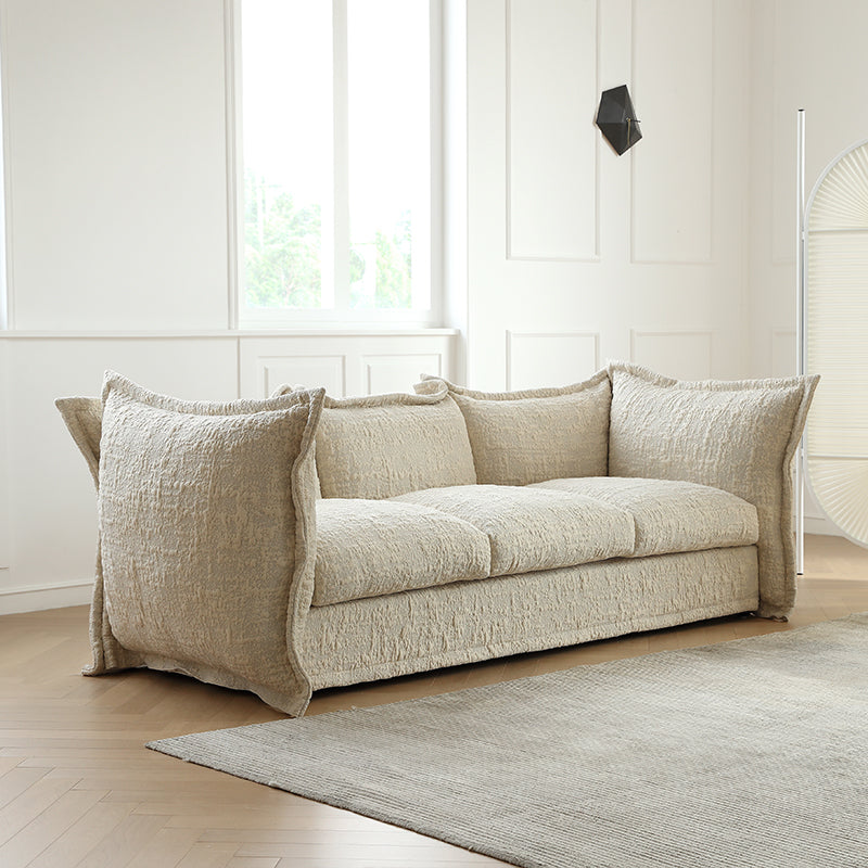 Light French retro petal sofa modern minimalist villa small apartment straight row special-shaped three-seater