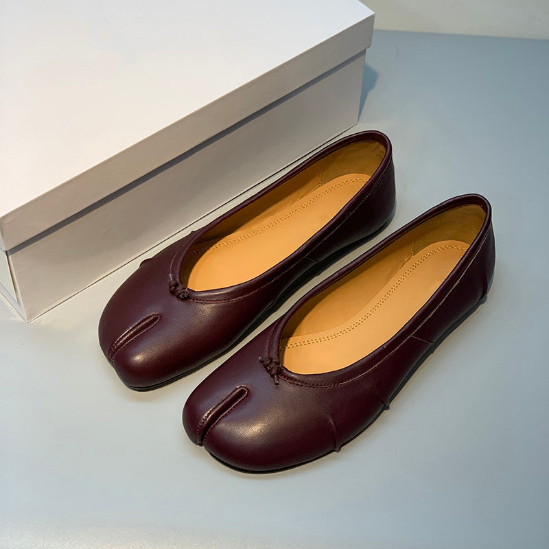 Vintage sheepskin ballet flats