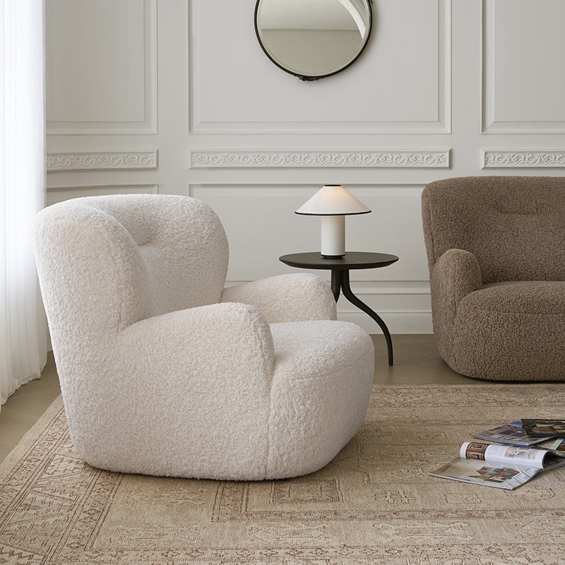 Big White Bear Leisure Chair Lamb Velvet French Cream Style Single Sofa Chair Living Room Bedroom Leisure Sofa