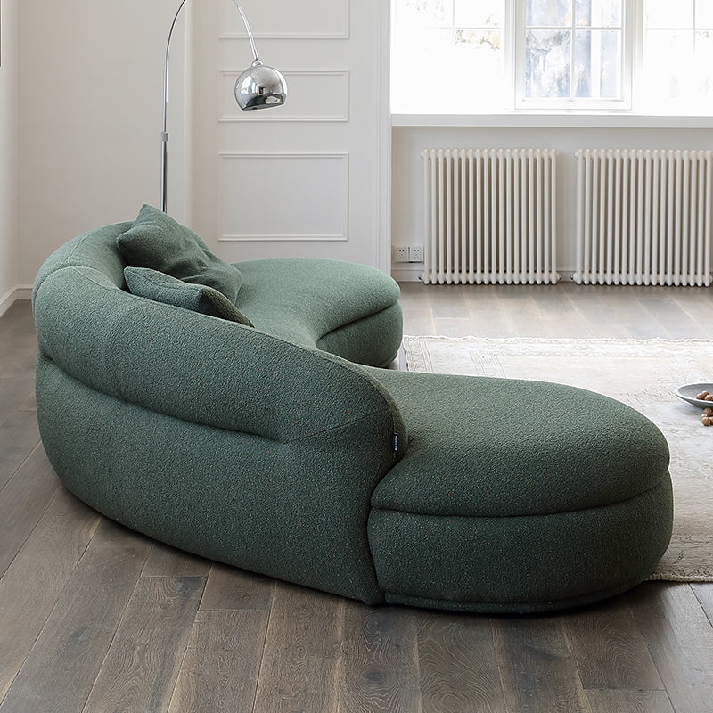 Retro sofa crescent sofa curved designer moon sofa villa double-sided fabric sofa