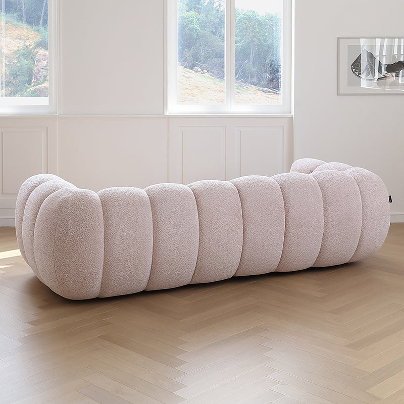 Light French retro cream style puff sofa marshmallow fabric sofa special offer