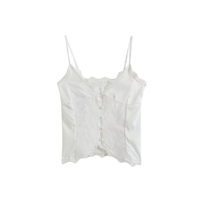 European and American lace satin V-neck camisole