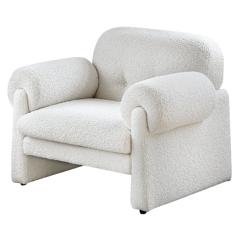 Single sofa French retro cream style Teddy velvet fabric sofa leisure sofa chair