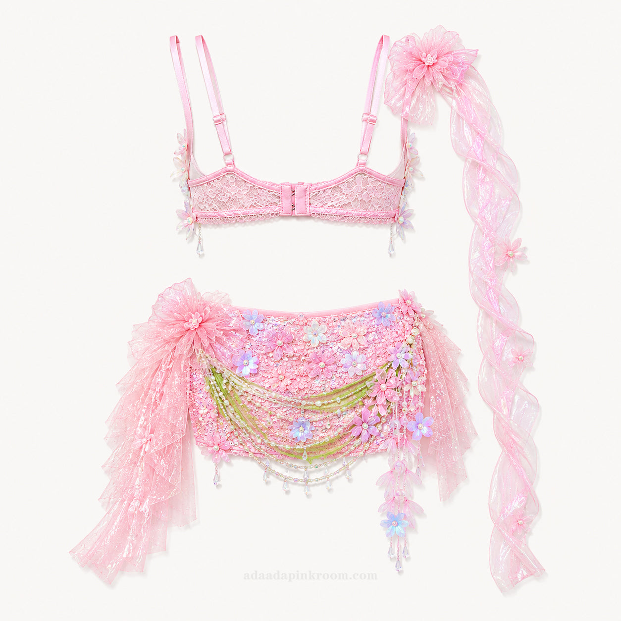 Floral Tulle Top and Skirt Set
