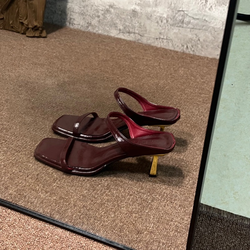 Vintage leopard print sexy strappy open toe sandals