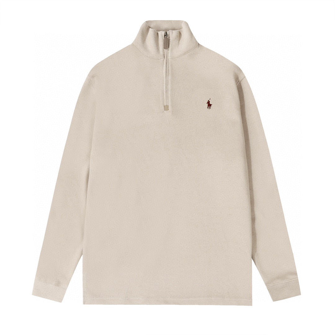 Embroidered half-zip sweatshirt