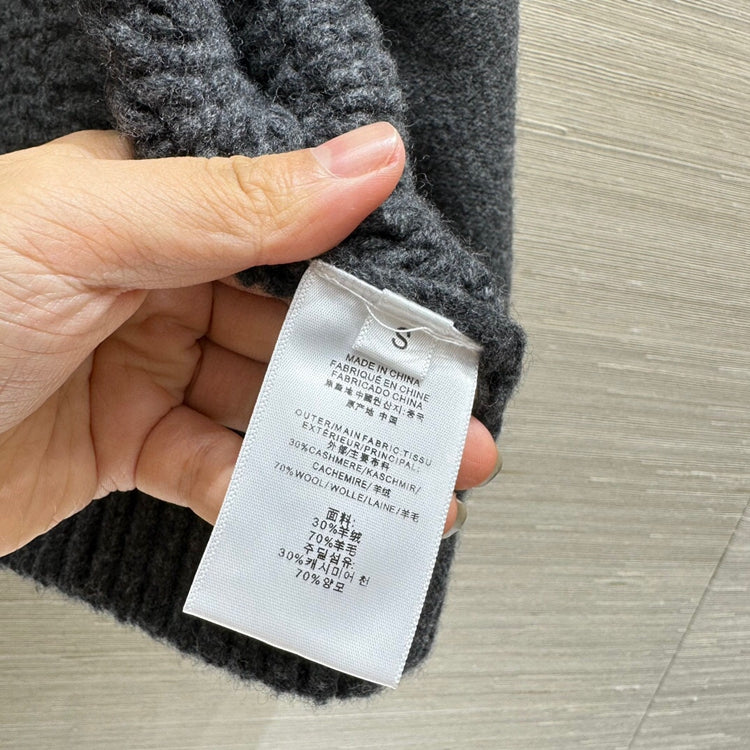 Lapel Double Pocket Crochet Cashmere Jacket