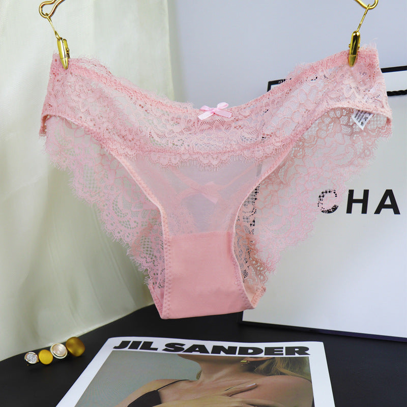 Lace cross hollow briefs