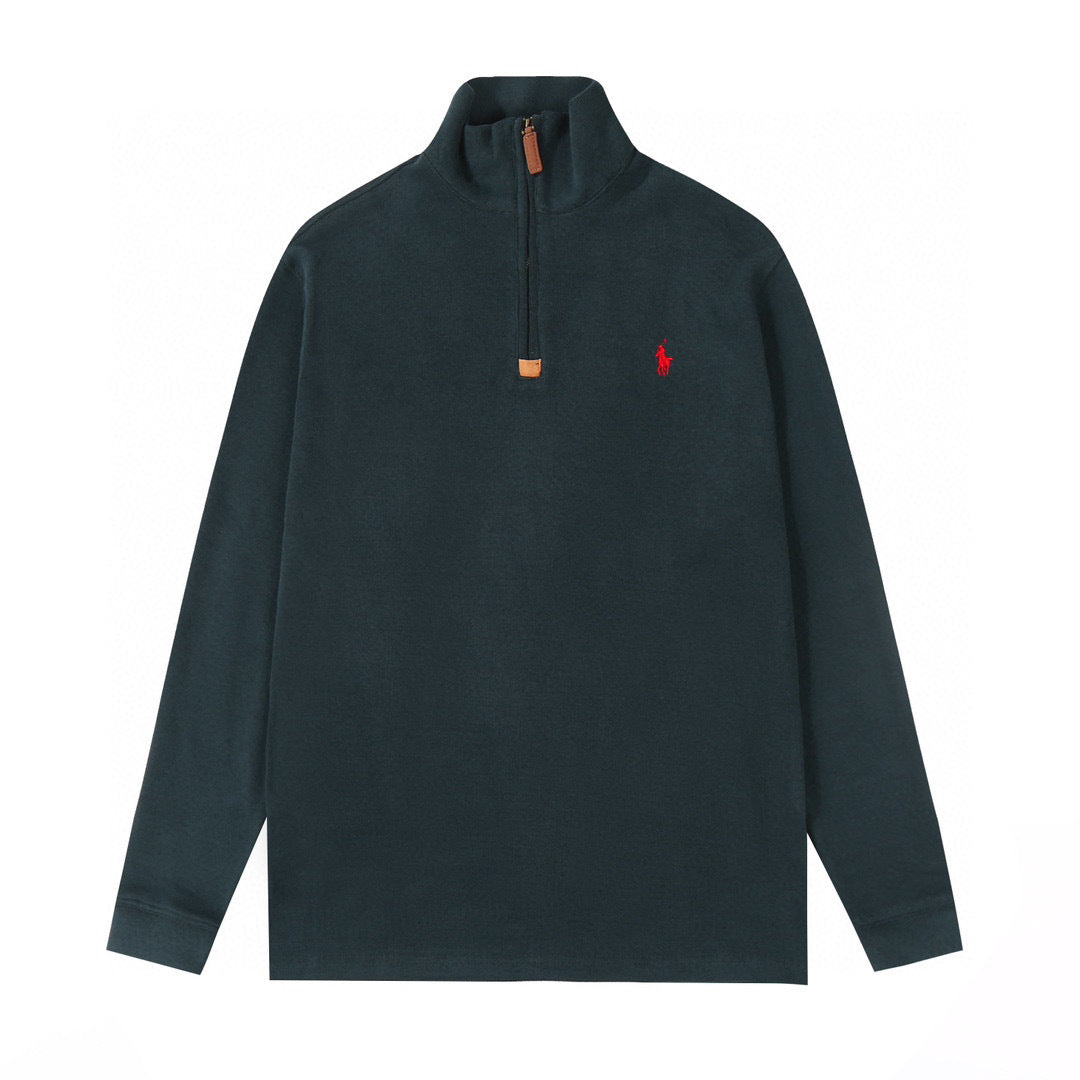 Embroidered half-zip sweatshirt