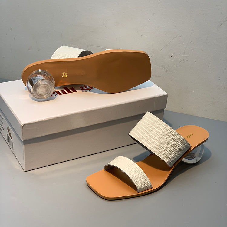 Crystal clear high heel fashion sandals
