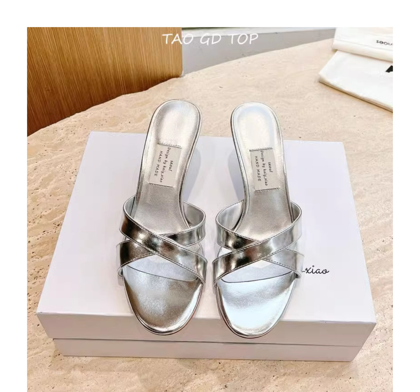 Women's cross strap french stiletto sandals