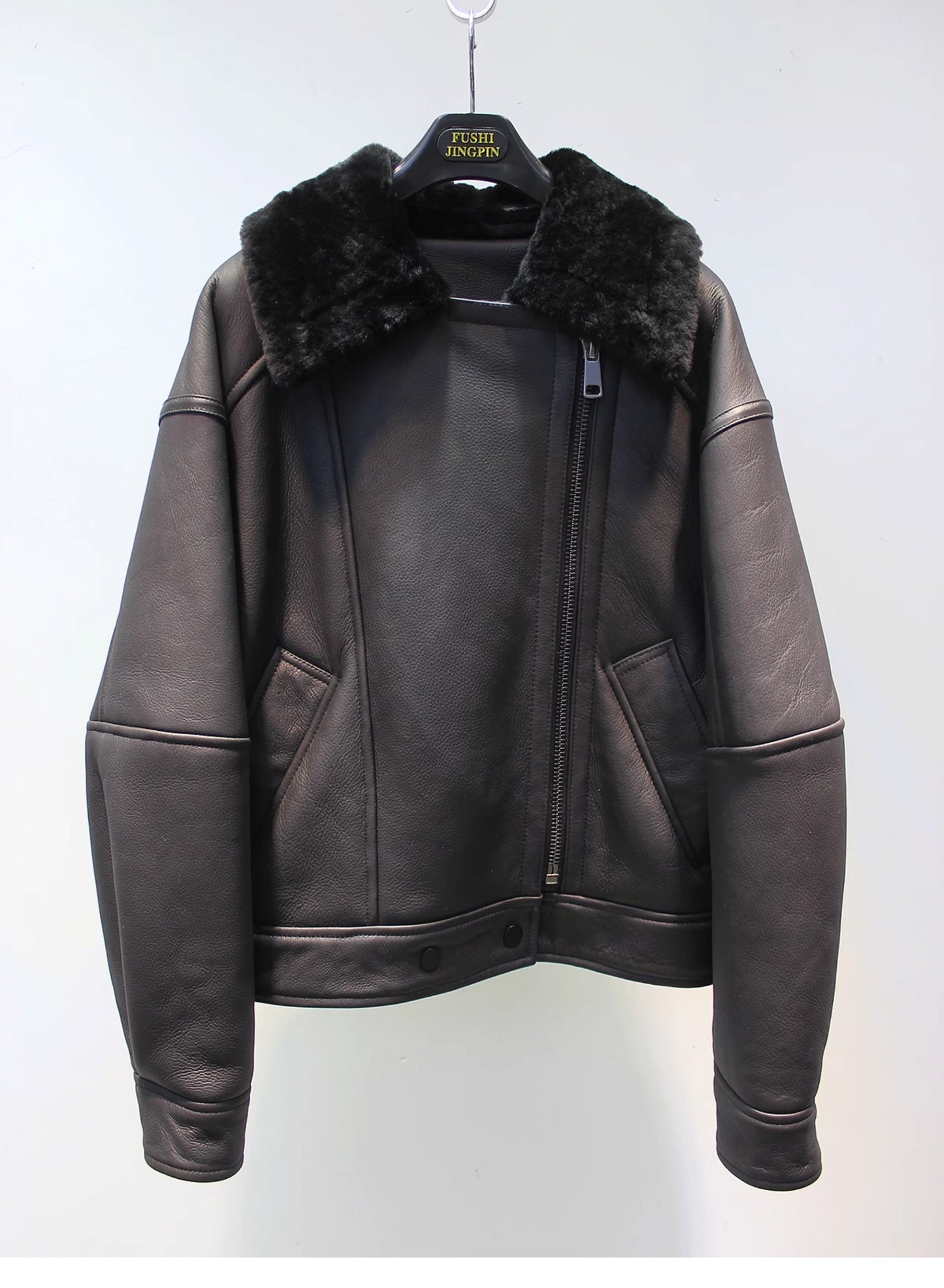 Shearling Fur Biker Jacket