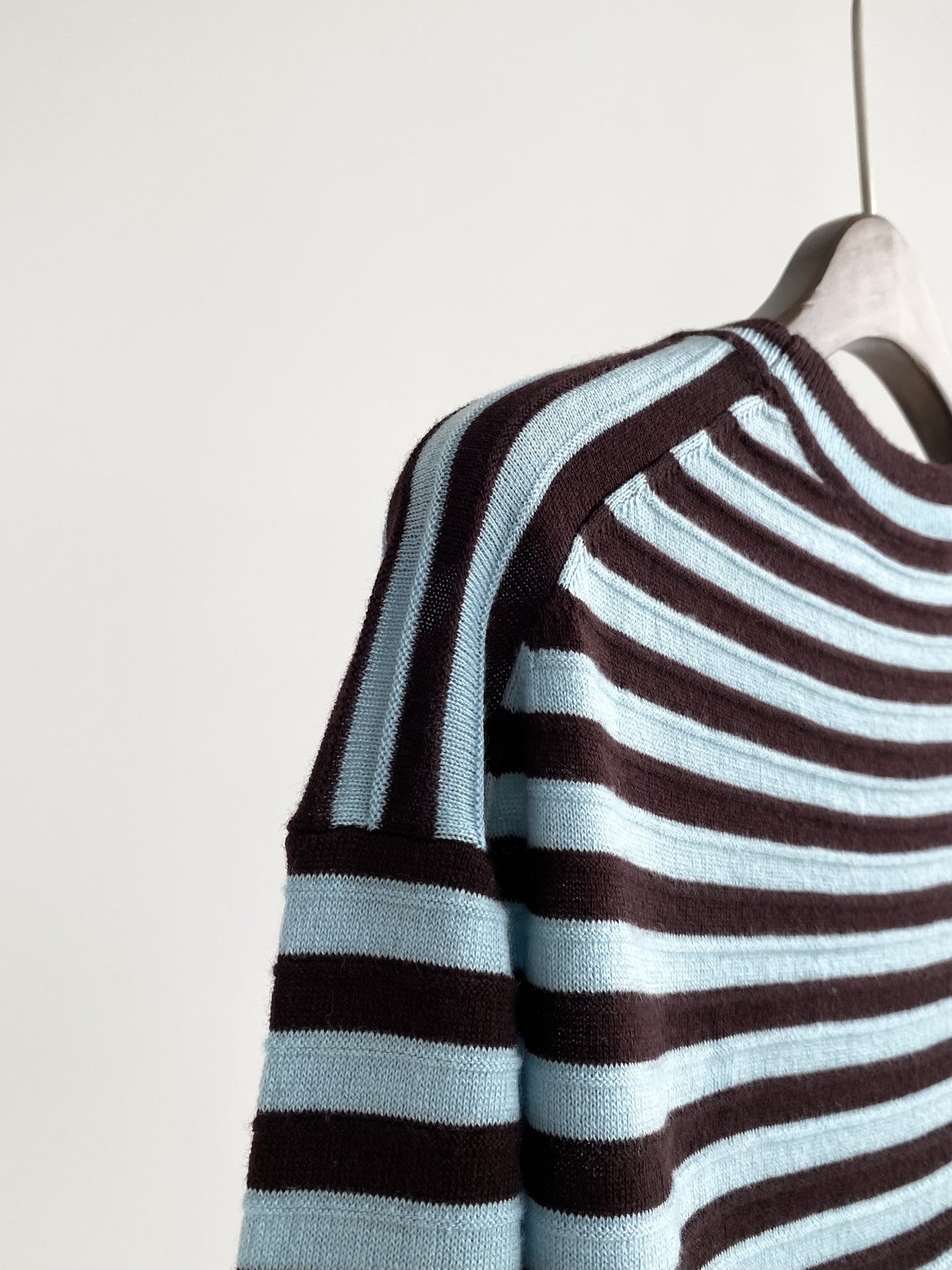 Striped Wool Long Sleeve Cardigan Sweater