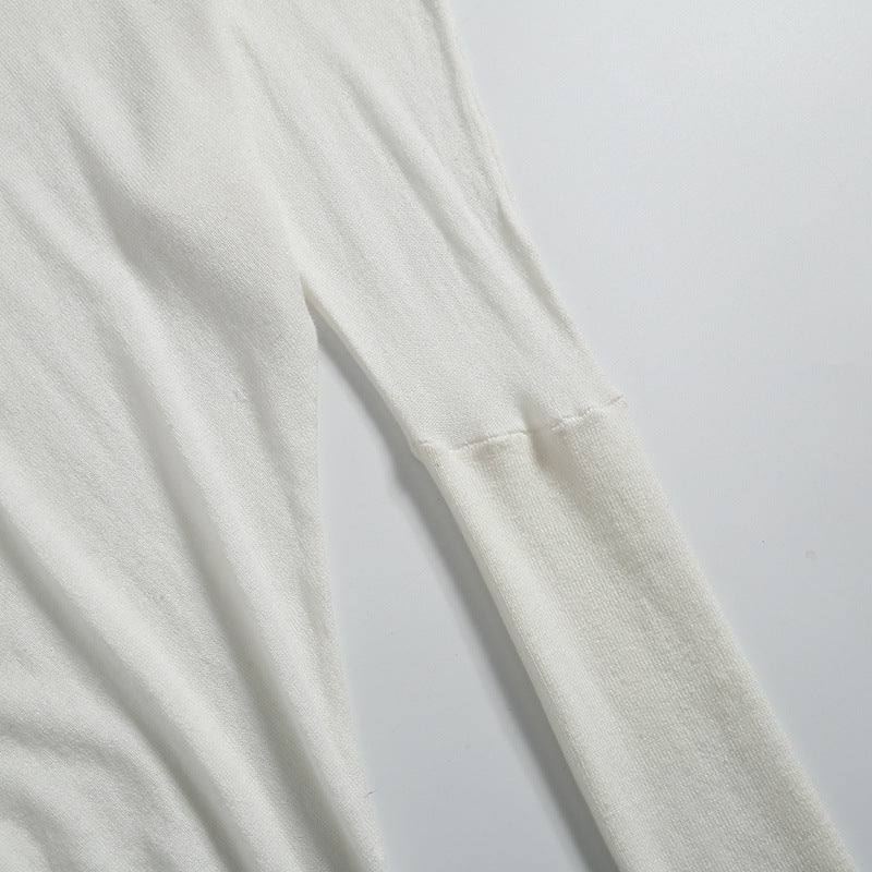 European and American personalized long shoulder knitted sweater