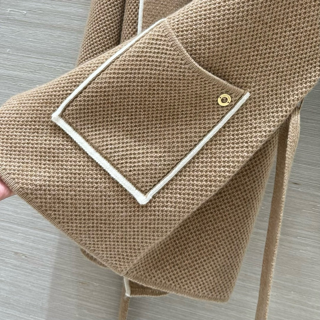 Hooded cashmere cardigan