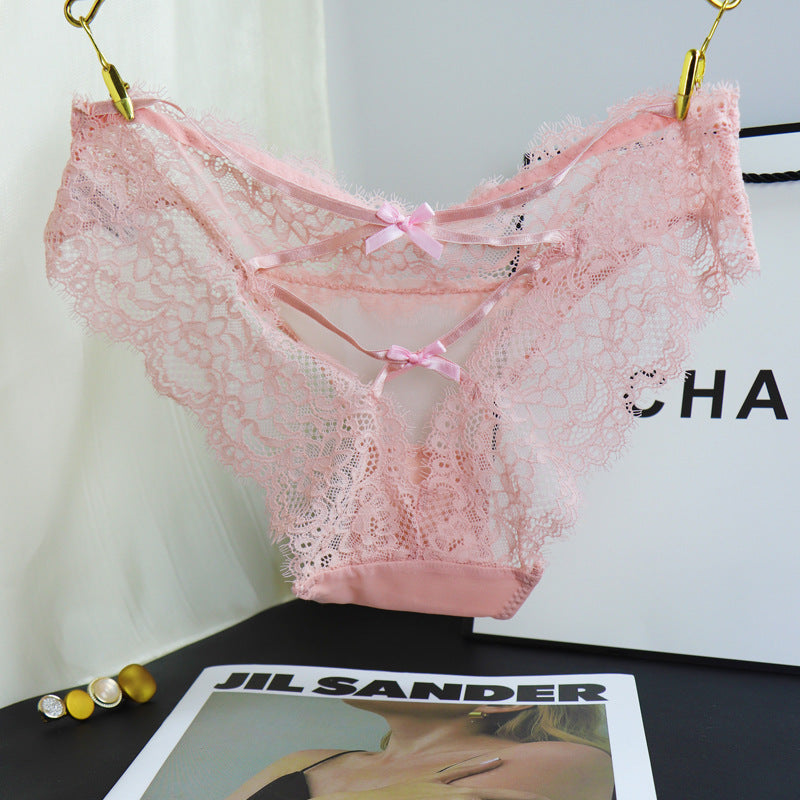 Lace cross hollow briefs