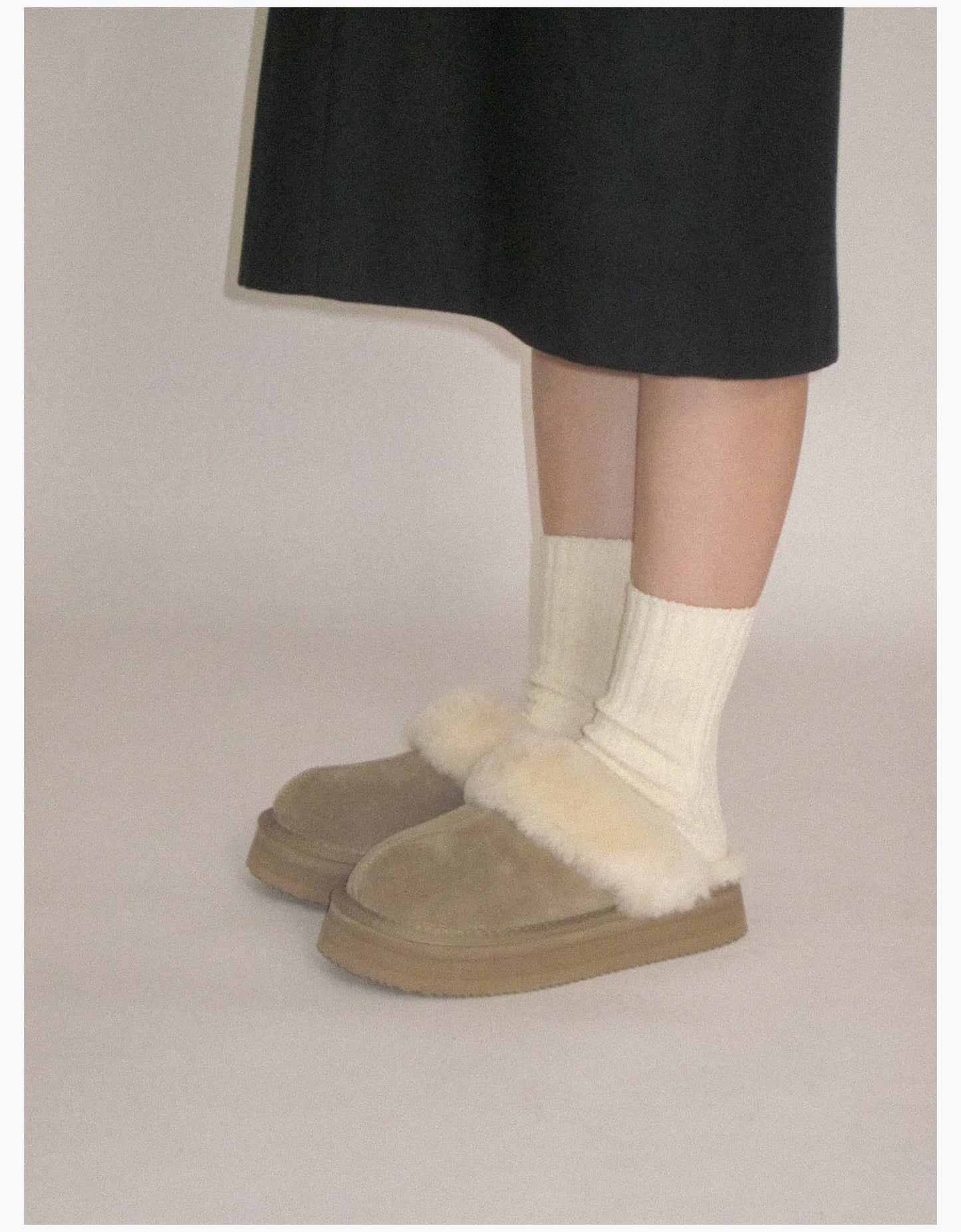Thick-soled snow-covered cotton slippers