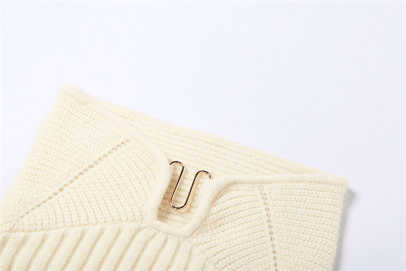 Solid color short tube top sweater