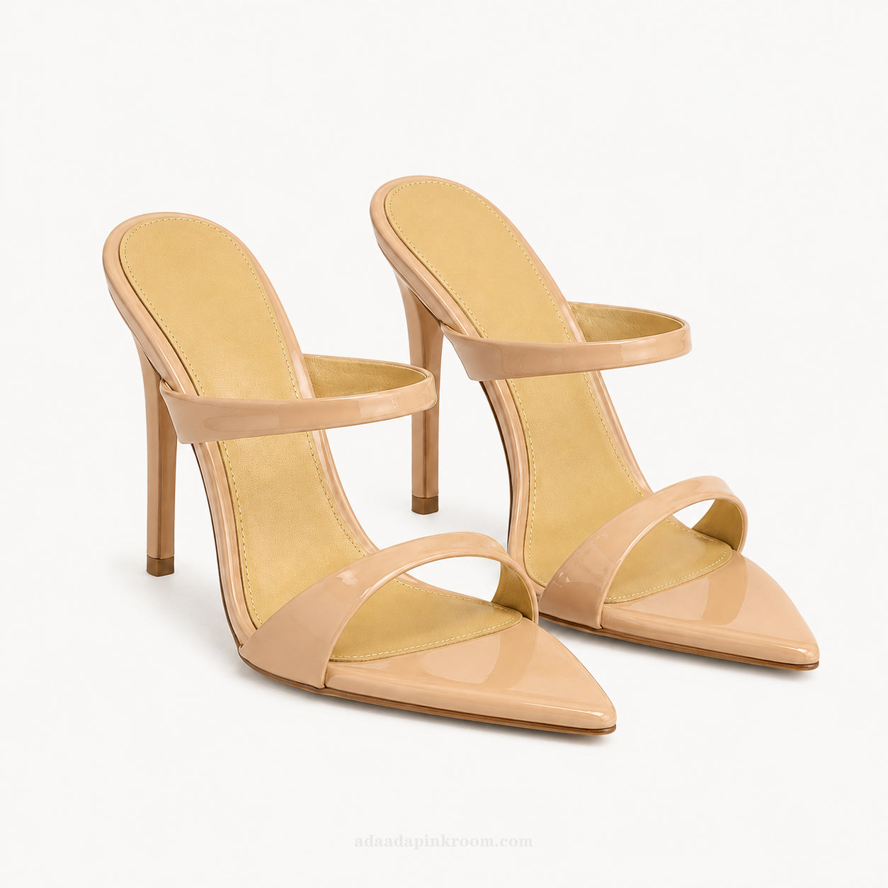 Nude Patent Strappy Heeled Sandals