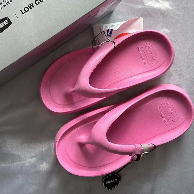 Vacation Beach Shoes Versatile Casual Thick Soled Slippers