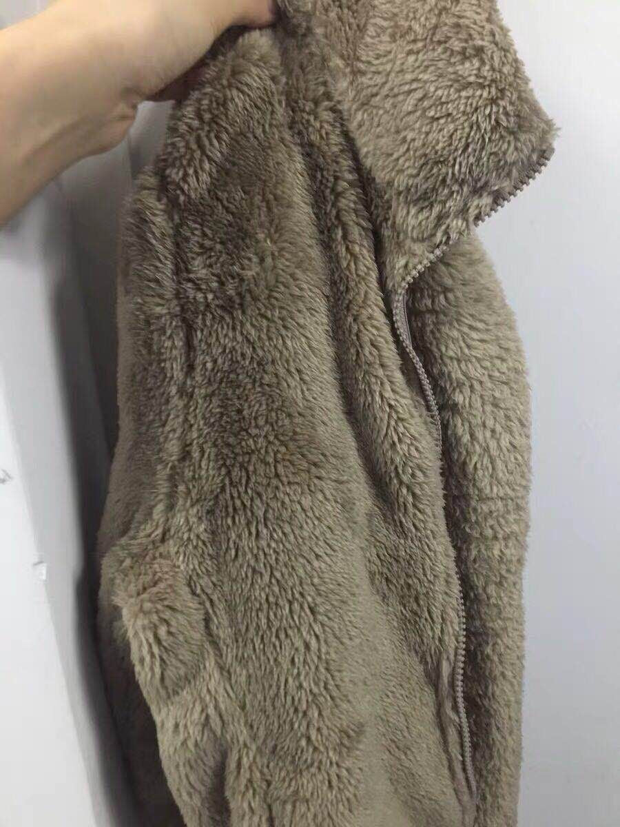Long sleeve plush coat