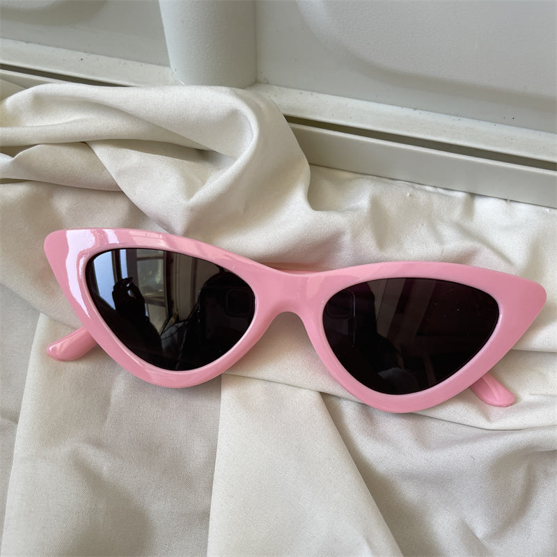European and American street love pink sunglasses