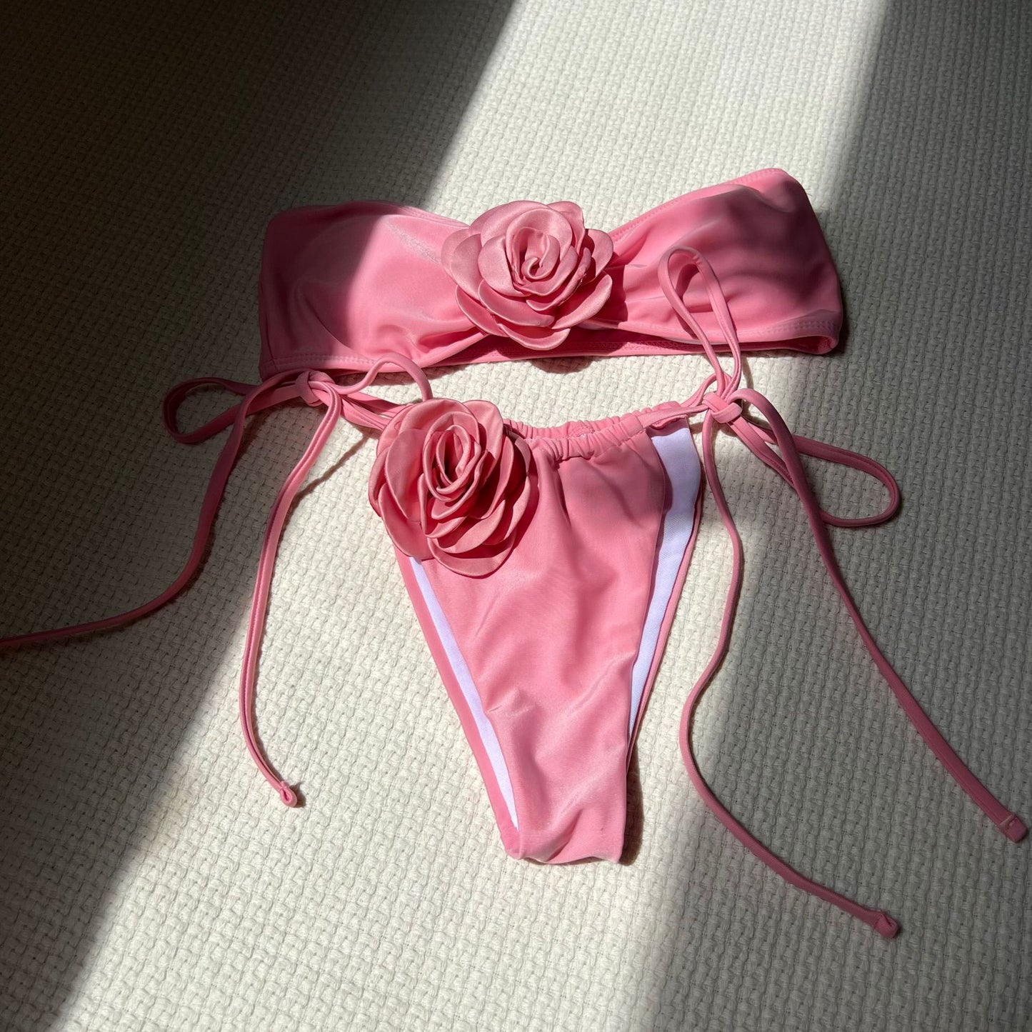 3D three-dimensional flower swimsuit hot spring lace-up swimsuit