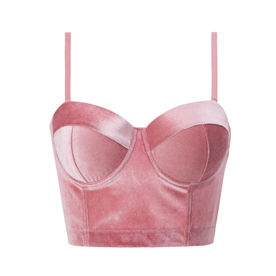 Women's underwired fishbone bra top for body shaping and tube top