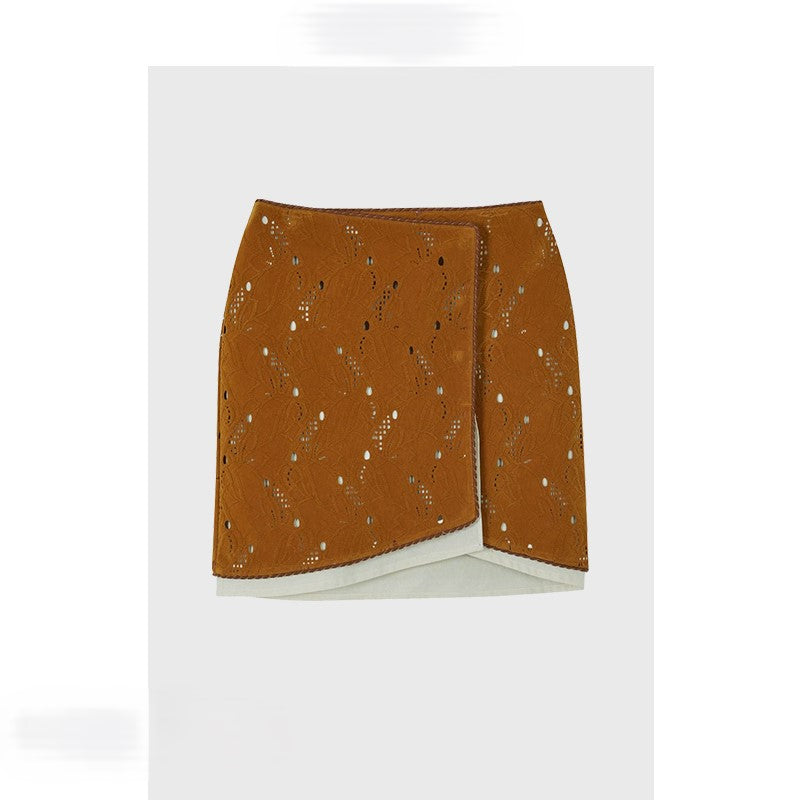 Fake two-piece hollow skirt short style