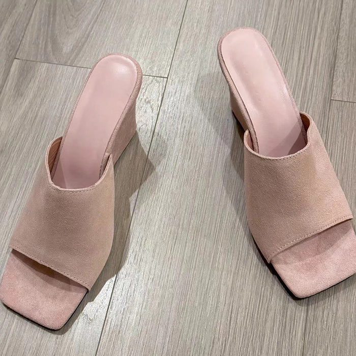 Retro casual wedge heel outer wear flip flops