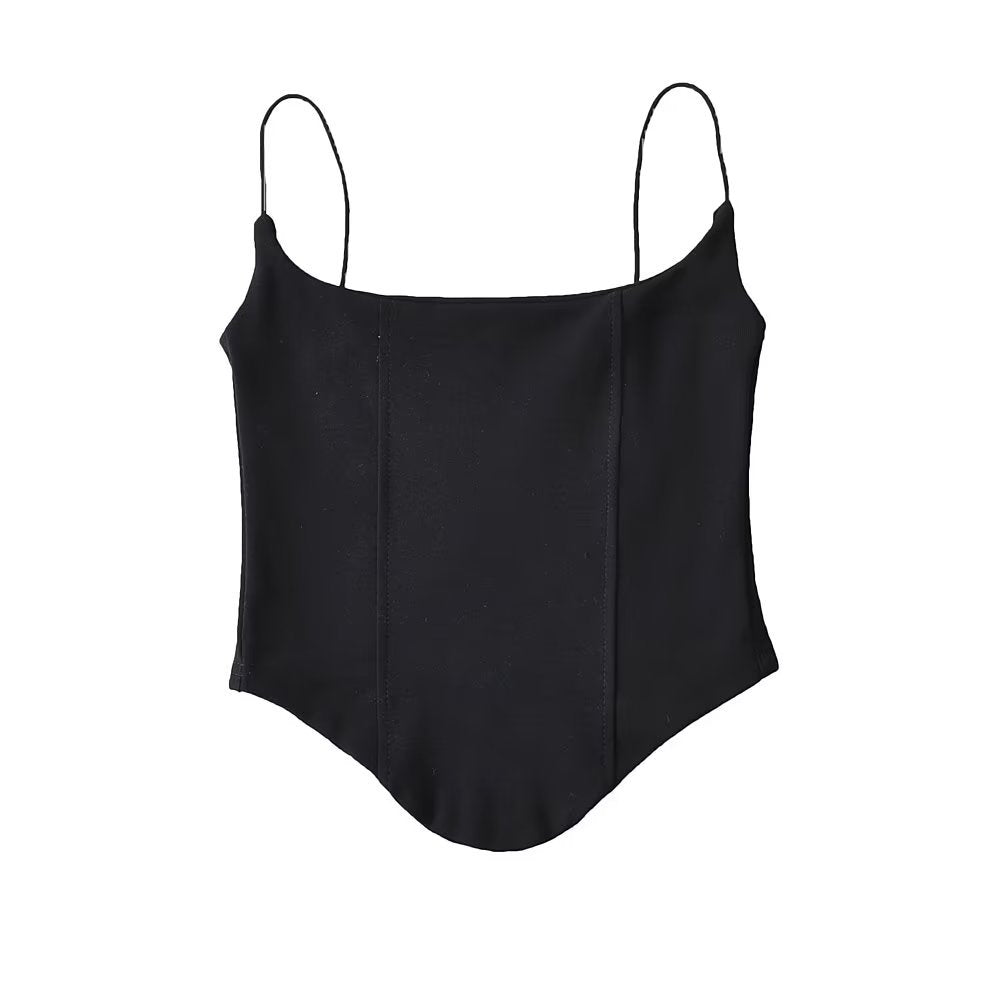 Lmitation fishbone camisole with bottoming top