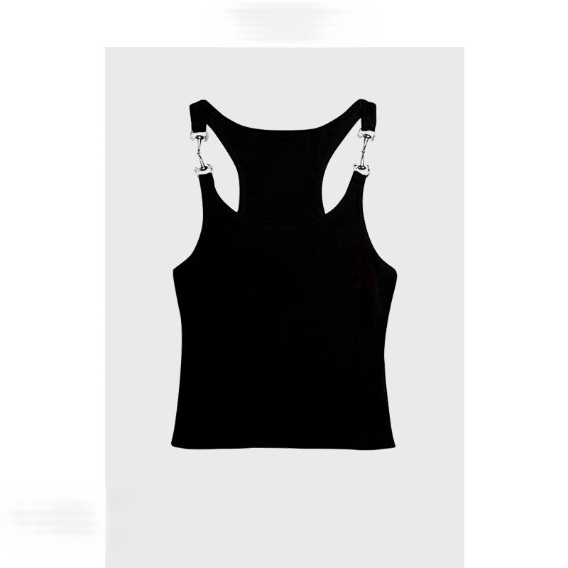 Black camisole with elegant hot girl style