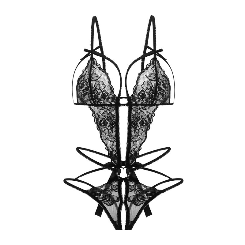 Sexy hollow thin lace bra set