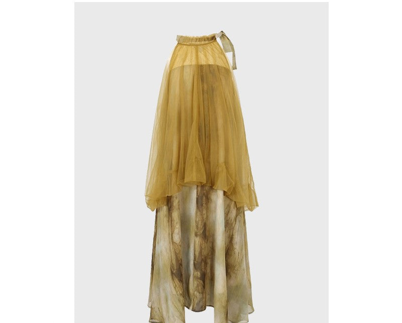 Retro suspender dress with ladylike temperament