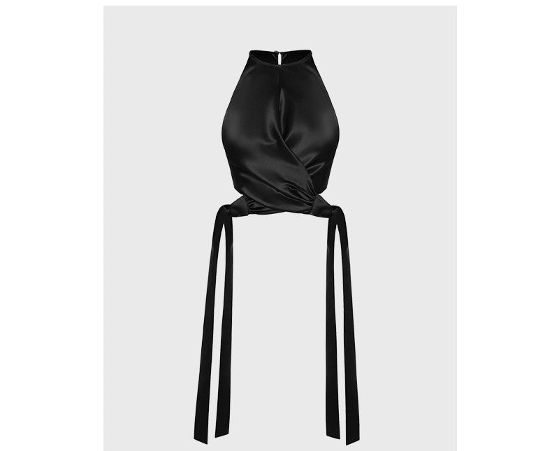 Short black camisole vest