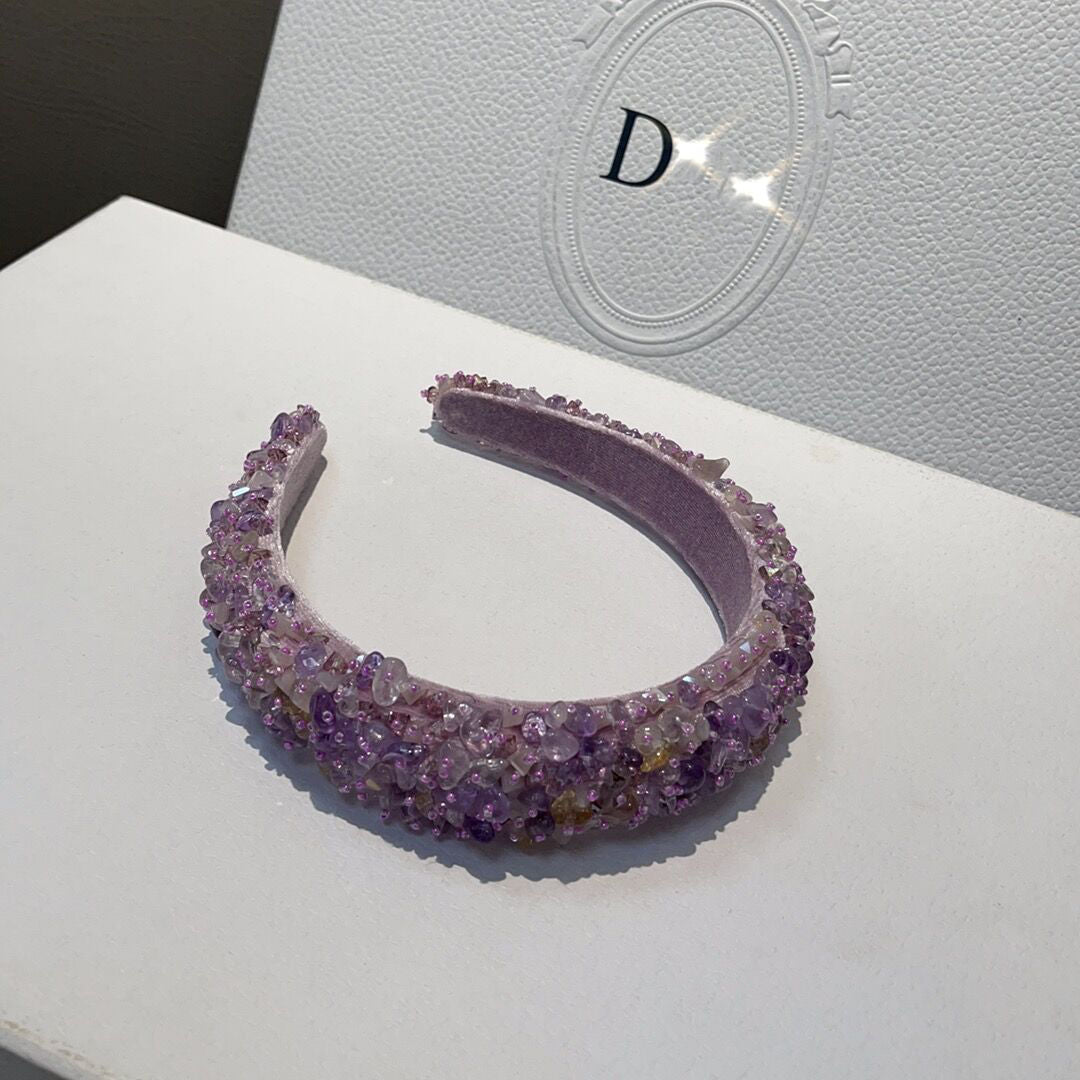 Korean style retro diamond purple hair accessory