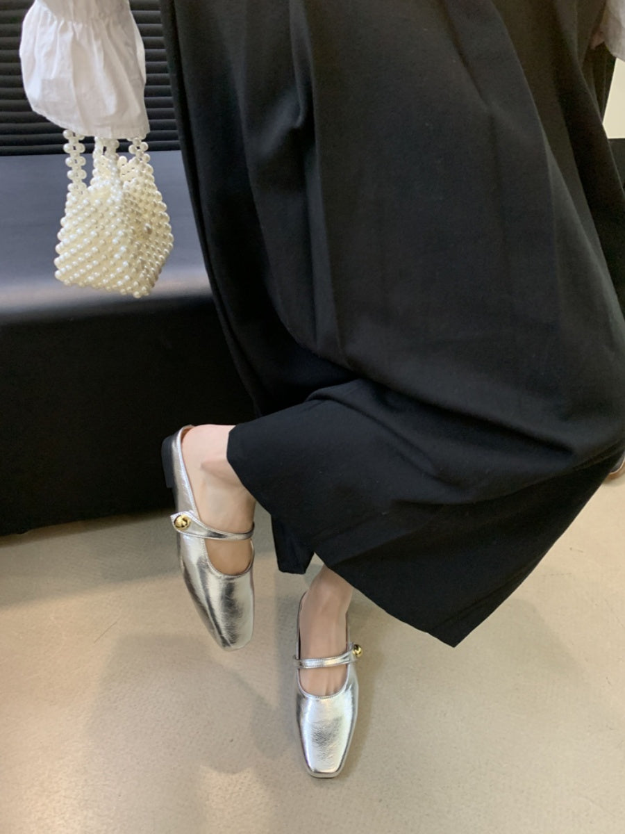 Sweet lazy fashionable toe half slippers