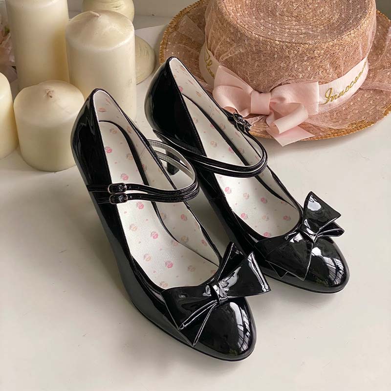 Original bow stiletto pointed toe women's shoes