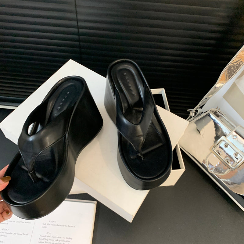 High heel platform flip flops