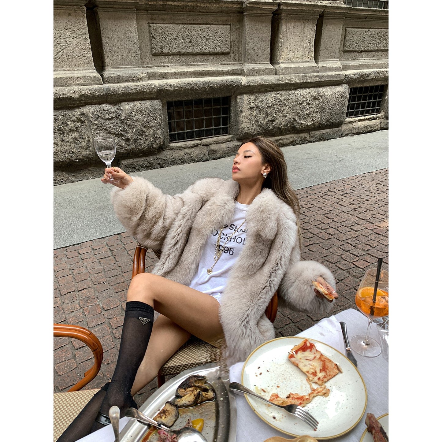 Finland imported whole fox fur winter new fur coat