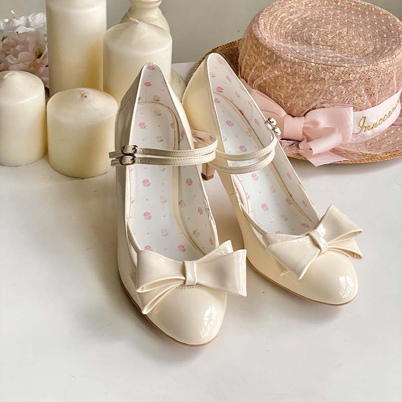 Original bow stiletto pointed toe women's shoes