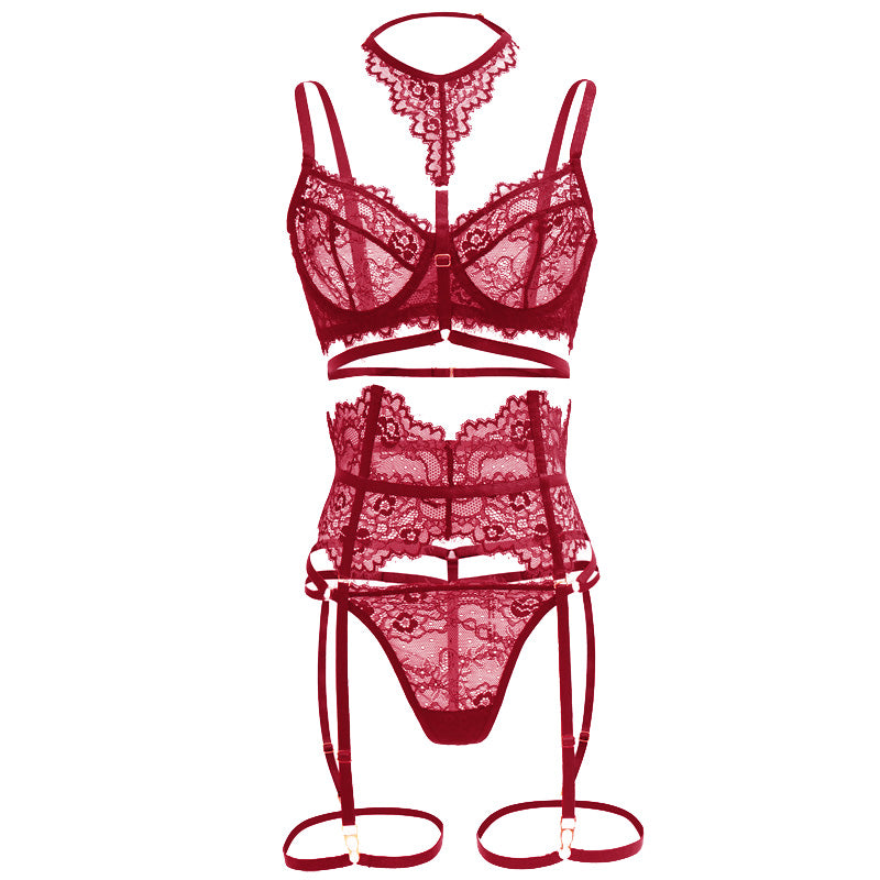 European and American lace ultra-thin bra set