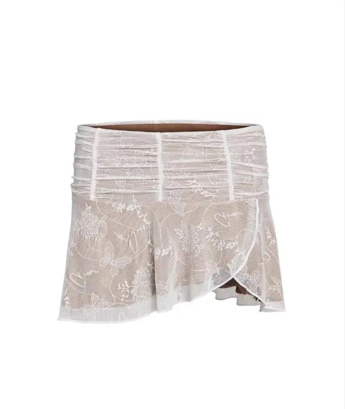 Low-cut lined V-neck lace top