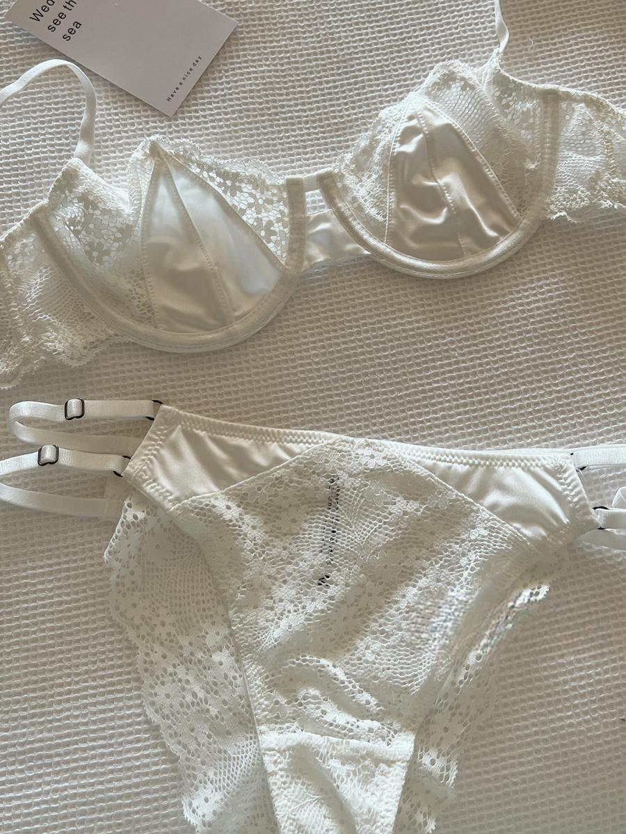 Sexy satin lace thin suit