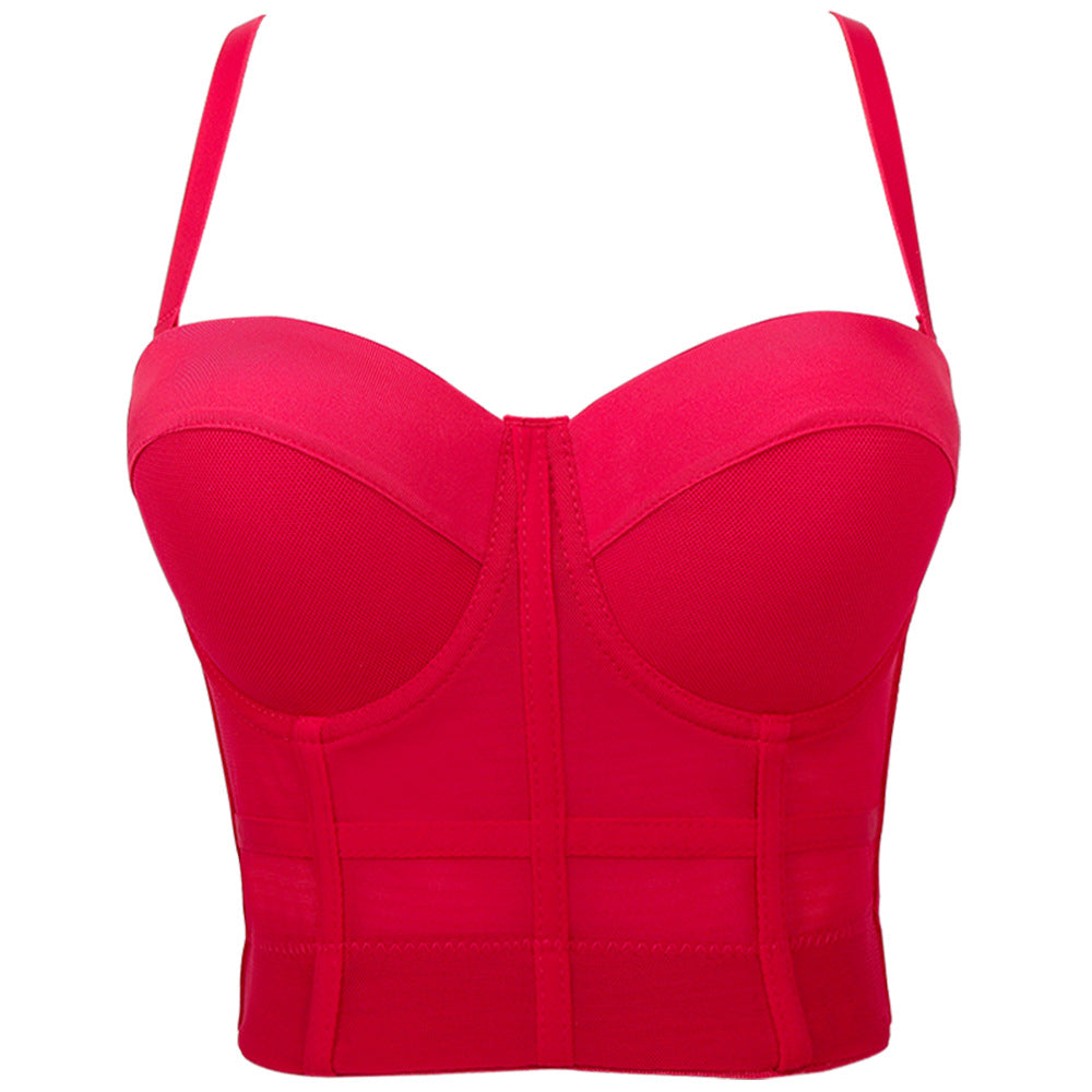 High-end purple push-up plastic back bra