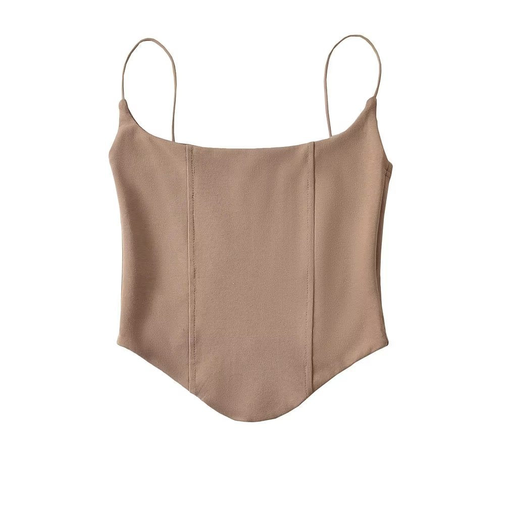 Lmitation fishbone camisole with bottoming top