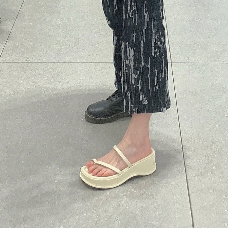 Fairy style platform flip-flops beach slippers
