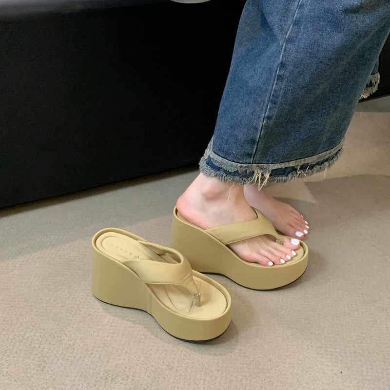 High heel platform flip flops